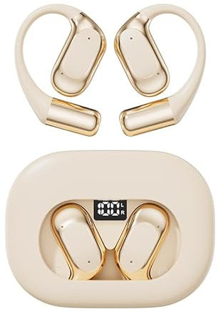 Micool Cuffie aperte Bluetooth 5.4, con cancellazione del rumore, auricolari aperti senza fili con lunga durata della batteria, audio ad alta risoluzione, display a LED e design impermeabile per un