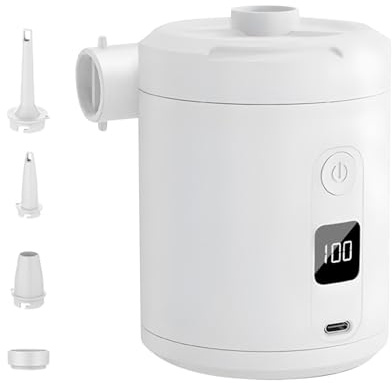 Hitburu Air Pump for Inflatables - Cordless Rechargeable Air Bed Pump,Quick Fill Automatic Blow Up Tool for Swimming Rings Sleeping Bed Pool Floats Outdoor Camping Road Trip