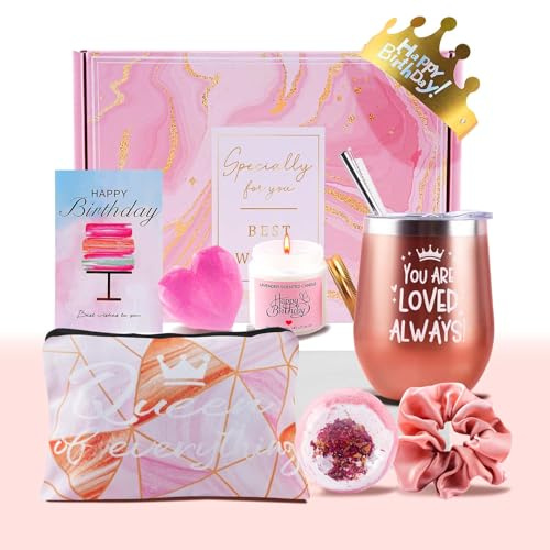 Gicare Geschenke für Frauen, Geburtstagsgeschenk für Frauen, Geschenkkorb für Freundin, Birthday Gift for Women, Mama, Schwester, Freundinnen, 18 30 40 50 60 Geschenkbox Geburtstag