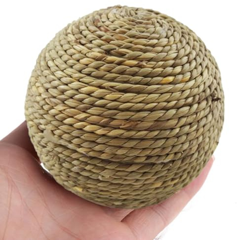 Miyanvuo Balle pour Lapin | Boule Naturelle pour Lapins À Mâcher,Accessoires pour Rongeurs avec Soins Dentaires Rouleaux Jouets pour Dents Distributeur Fourrage Jeu Maison Jardin Terrasse