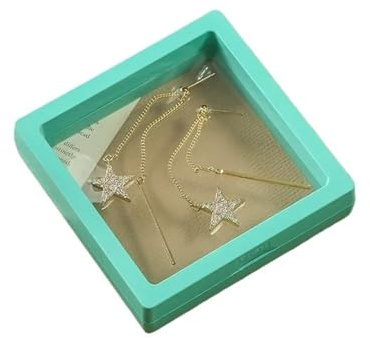 Smyckeskrin av PE-film, Flytande 3D-ram Flerfärgad i flera storlekar Paket med 6(Green,9X9X2cm)
