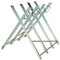 tectake® Holzsägebock, Klappbock, Sägebock für Kettensägen, Arbeitsbock für Säge und Brennholz, Brennholz Bock aus Stahl, Sägebock klappbar mit 4 Stammhalter - (Silber / Typ 401165)