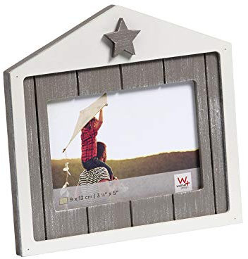 walther design Bilderrahmen 9 x 13 cm dekorativer Holzrahmen in Hausform Dreams Portraitrahmen RK913W
