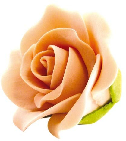 COXIMUS backen und mehr Feinzuckerrosen apricot klein 28mm 50 Stck | Zuckerblumen zur Dekoration von Kuchen und Torten