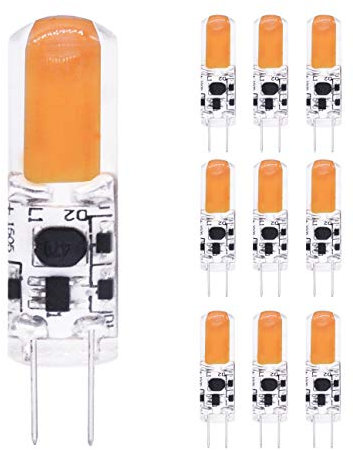 SINCELIGHT Lot de 10 ampoules LED G4 avec broches GU4 12 V, 2 W, 190 lm, SDCM<3, équivalent à une ampoule halogène de 20 W, blanc chaud 2700 K, omnidirectionnelle, non compatible avec variateur