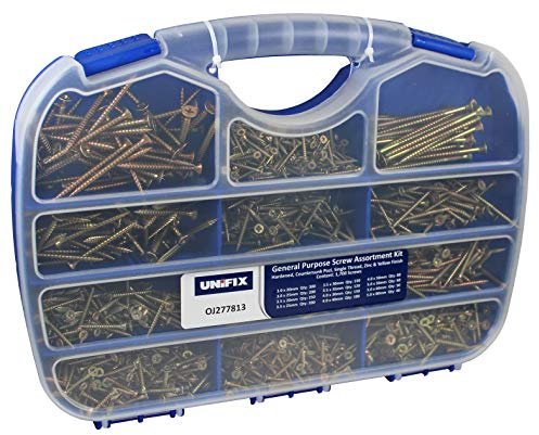 Trade Kit of 1700 Assorted Chipboard Screws Lengths 20mm - 80mm