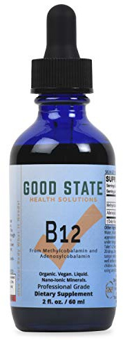 Good State Vitamin B12 Liquid Mineral Supplement | Vegan, Organic and Professional Grade B12 Vitamins Sublingual Liquid | Nano-Ionic for Optimal Absorption | 2 Fl oz Bottle
