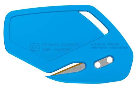 MARTOR 10 x Coltelli di sicurezza, lama nascosta in acciaio inox con rivestimento TiN, SECUMAX CARDYCUT, cutter professionale, leggero, plastica, per destrorsi e mancini, certificato GS