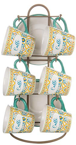 MONTEMAGGI Set da 6 Tazzine decorate Ortigia