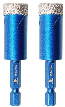 BRSCHNITT Brocas Diamante 16mm - Broca Corona con Vástago Hexagonal para Porcelánico,Cerámica, Granito, Mármol, Azulejos, Baldosas, Piedra, Muro (2 piezas)