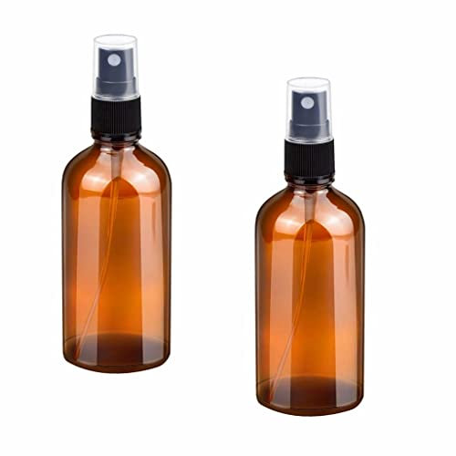 Movilideas - 2 Unds. Botellas Con Pulverizador Color Marron de 30 ml para Aceites Esenciales, Perfumes con atomizador de cristal