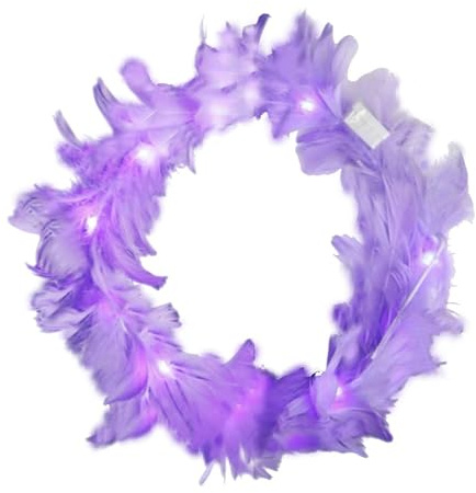LEEMASING Couronne de plumes à LED avec halo d'ange lumineux pour mariage, Noël, Halloween, Saint-Valentin (violet)