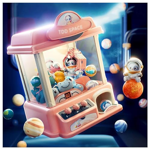 Candy Grabber ， Machine à Pinces pour Enfants avec Musique et Lumières,2 Poupées Panda,20 Peluches,20 Gashapons ， Distributeur De Poupées Arcade Jeu Amusant Et Cadeau pour La Fête ,A