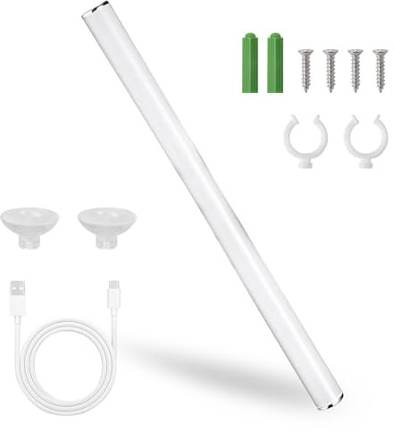 LED Mirror Lights 30 cm, LED Light Bar Dimmable, USB Rechargeable, Make up Lights for Dressing Table Mirror, Bathroom Mirror Light White 5W, LED Light for Mirror with Suction Cup, Touch Control