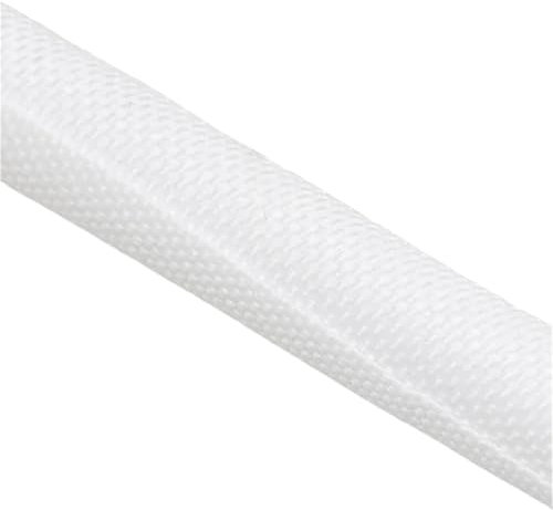 AMENGJ 1/2/5m Self Closing PET Expandable Braided Sleeve Insulated Wrap Sleeved Protecter Self-Closed Wire Sheath For Electric Cables Braided Cable Sleeve(WHITE,60MM_5 METERS)