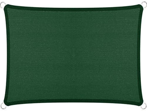 Tenda a Vela Ombreggiante Traspirante 420 x 700 cm, Protezione Solare e Uv, Antistrappo, Traspirante, Antivento, Tende da Sole Respirante, per Giardino, Terrazza, Verde Scuro