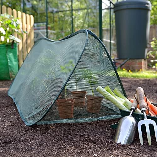 GardenSkill Mini Serre Tunnel Anti-Oiseaux Filet à Mailles Fines - Pop Up Tente de Croissance - Housse Protection Anti-Oiseaux Anti-Insecte pour Carres Potagers, Jardinières 100cm x 40cm, Lot de 2