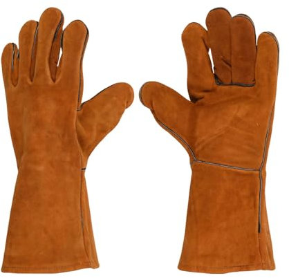 Well Home Guantes de Barbacoa de Cuero XL para tus parrillas color Marrón