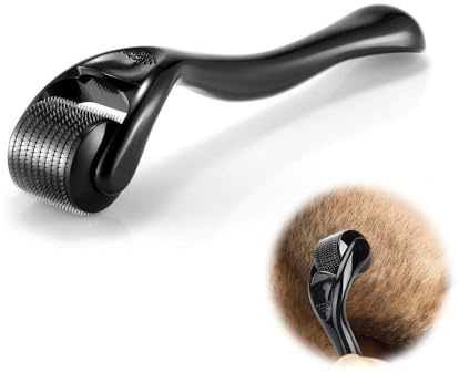 Bartroller, 0.5 mm Haare, 540 Polige Titan-Mikronadel mit Aufbewahrungskoffer, für Gesicht Körper, Reduzierung von Falten, Dehnungsstreifen, Akne, Narbenentfernung