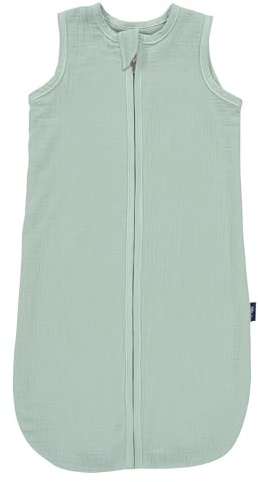 Alvi Mull-Schlafsack | Baby Schlafsack mit 0.5 TOG für den Sommer aus 100 % Baumwolle, atmungsaktiv für angenehmen Schlafkomfort