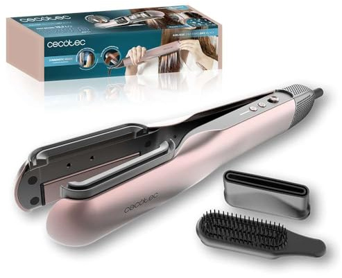 Cecotec Plancha de Pelo con Aire AirLisse 2in1 ForceDry Black. 1120000RPM, Flujo de Aire 19,7 Litros por Segundo, 2 Cabezales Imantados, Plasma, Motor Brushless, 4 Temperaturas y 2 Velocidades