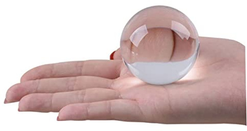 Mipcase Palla Trasparente per Fotografia e Meditazione Vetro Solido Bianco Decorazione Feng Shui e Display per Ufficio e Casa