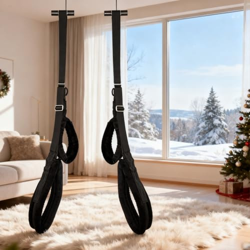 R6F- Black Hanging 360-Degree with Adjustable Hanging Doorway Swings Kit for Couples