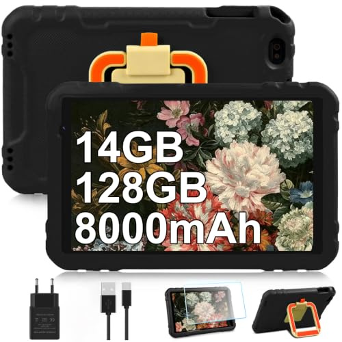 Tablette Android pour Enfants 10 Pouces,14+128Go,Coque Protection EVA,Noir | tablette tactile,Double caméra, 5G Wi-Fi,2.0 GHz