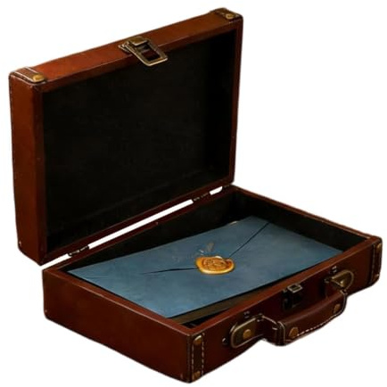 Generisch Maleta Vintage Maletín portátil de cuero PU con asa