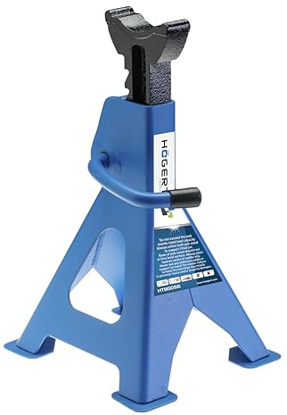 Högert Technik Lot de 2 chandelles d'essieu 6t - 395-613 mm - Certifié TÜV - Extra Stable - Support de cric pour Voiture, SUV, camionnette - en Acier