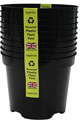 Kingston Tools Premium Recycled Plastic Garden Planter Pot – Heavy Duty Plant Flower Pots – Indoor Outdoor Home Décor Gardening Planters – Capacity: 3L, Black – Pack of 10