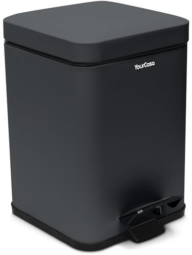 YourCasa ® Pattumiera da Bagno [5L] Pattumiera da Bagno dal Design Elegante Piccola pattumiera per Cosmetici Pattumiera da Bagno con Coperchio e Chiusura Ammortizzata Pattumiera per WC da Bagno Pattu