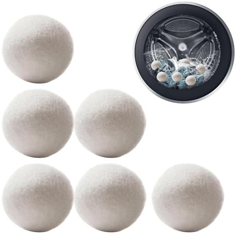 Trocknerbälle, Trocknerbälle Aus Natürlicher Wolle, Filzbälle Für Trockner, Wolltrockner Bälle, 6 Stück Trocknerbälle Wolle, Daunenjacke Trocknerkugeln, Trocknerbälle Für Wäschetrockner