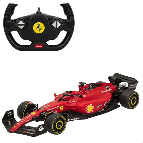 ColorBaby Rastar - Ferrari F1-75 radiostyrd bil, officiell licens, formel 1, skala 1:18, radiostyrda bilar, radiostyrda fordon, fjärrkontroll, 2,4 GH.z, Sainz + Leclerc, RC (41277)