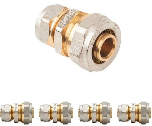 Suinga 5 x Manicotto ridotto 25-20 mm per tubo multistrato di compressione 25 mm, senza bisogno di macchina piegatrice, grigio.