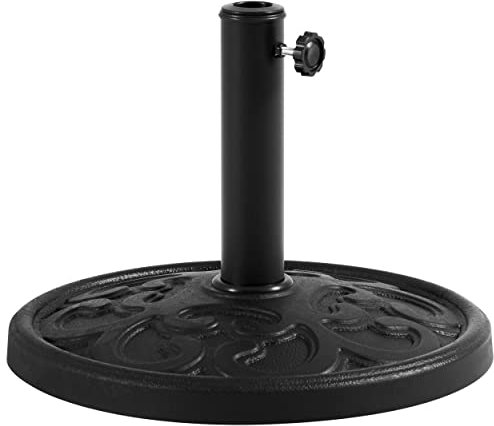 Abician Pied de Parasol Rond 44,5 cm de Diamètre Base de Parasol 10 kg Style Vintage Socle de Parasol pour Jardin Restaurant Terrasse Piscine Noir