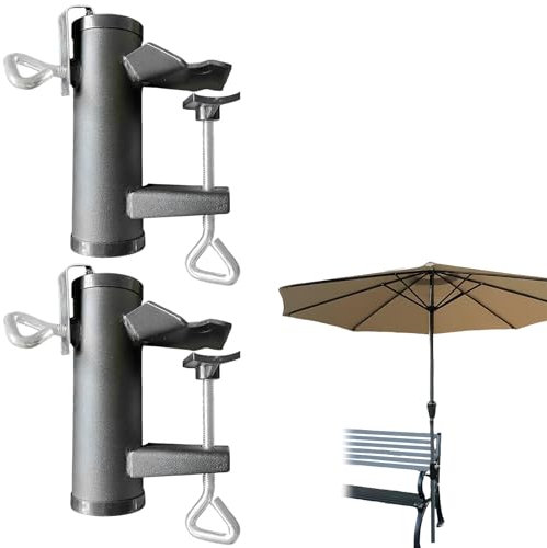 Lot de 2 supports de parasol pour balustrade de balcon, balustrade de balcon, support de parasol, support de parasol, support de parasol pour terrasse, plage