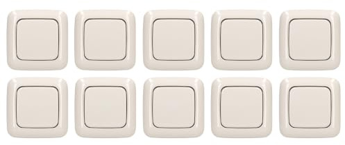 10 Stück Busch-Jaeger Duro 2000 SI Wechselschalter-Set 1-fach Cremeweiß | 10× 2000/6 US Wechselschalter, 10× 2506-212 Wippe und 10× 2511-212 Abdeckrahmen