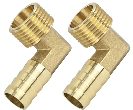 Mässing montering anslutning, 2 stycken 90 graders vinkel 14 mm krokar x 1/2 tum yttre gänga mässing röradapter, koppling rör adapter anslutning för vinkelrörkontakter