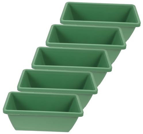 DECOMELODY 5ensembles Bac à Plantes Rectangulaire avec Plateau pour Balcon Et Rebord De Fenêtre Jardinières Durables Et Pratiques pour Fraises Et Fleurs Intérieur Et Extérieur