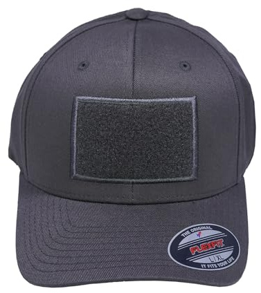 Café Viereck ® Unisex Flexfit Wooly Combed Tactical Cap– mit Flauschfläche für Klett Patches (9 x 6 cm) – für Männer und Frauen