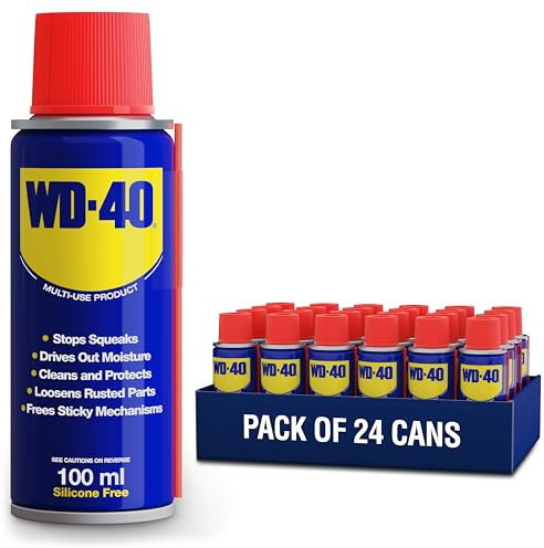 WD-40 Multi-Use Toolbox Size Spray Can 100ml x 24 pack: The Ultimate Lubricant, Rust Protector and Penetrant