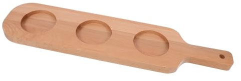 UTHCLO Bandeja de Madera para Servir Bebidas con Orificios y Soporte para Vasos de Cerveza y Vino para Bares Ktv y Diseño Elegante y Estable