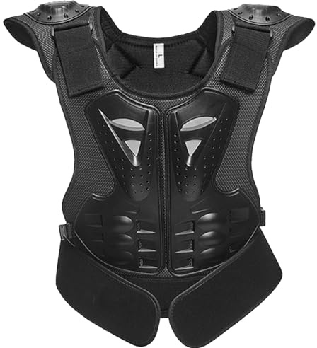 Armour Vest, motorcykelutrustning för barn 8–12, anti-fall 3D barnridutrustning, reflekterande rustningsväst, justerbart bröstskydd för cykling skidåkning skateboarding M, ungdom motorcykel