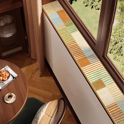 Tappetino da davanzale in PVC con Retro Antiscivolo, Impermeabile, in Similpelle, per Proteggere Il davanzale di finestre di Camera da Letto e Soggiorno - Stile Americano (10x80 cm