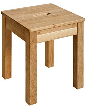 Krok Wood Hocker Tomas aus Massivholz 35x35x45 cm (Eiche, 1x mit Eingriff)