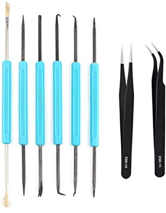 Professional welding auxiliary tools 6 double-sided repair tools, 2 precision tweezers, soldering iron accessories DIY accessories, suitable for electronic repair and welding