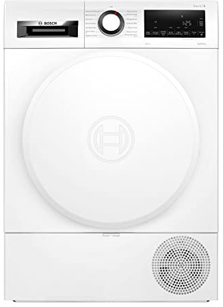Bosch Wärmepumpentrockner für 8 kg Wäsche, Serie 6, 176 kWh pro Jahr, Auto Dry, Anti Vibration-Design, Sensitive Drying-System, Umweltfreundliches Kühlmittel, Weiß, WQG233D20