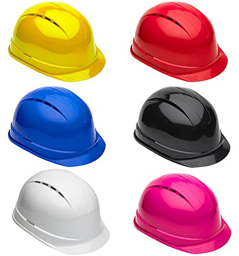 Casco di sicurezza ventilato, leggero, con imbracatura a 8 punti, per lavori di costruzione, con cricchetto antiscivolo (rosa)