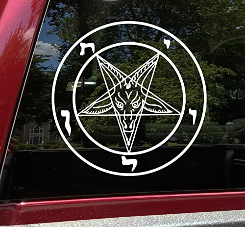 myrockshirt 20 cm Baphomet-Pentagram-Vinyl-Decal-Satanism Aufkleber Sticker Autoaufkleber nordischen Mythologie Wikinger